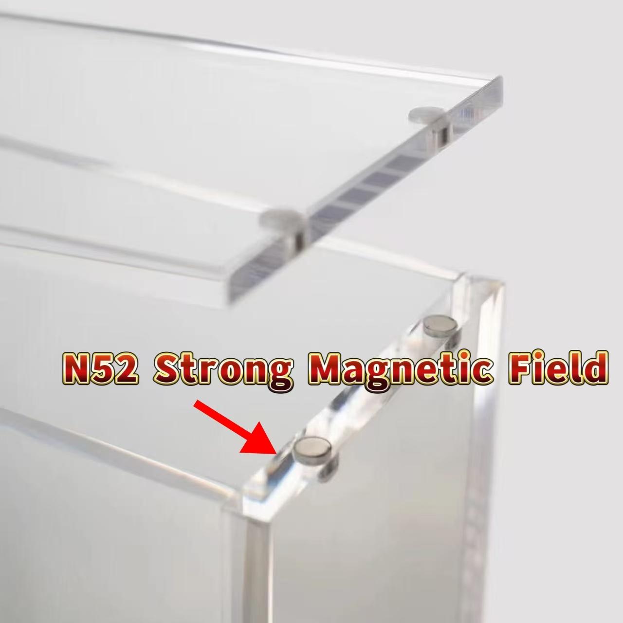 5mm Thick Acrylic Magnetic Closure Display Box, Stackable Transparent Acrylic, Safe Magnet Design, Card and Collection Secure Storage Holder