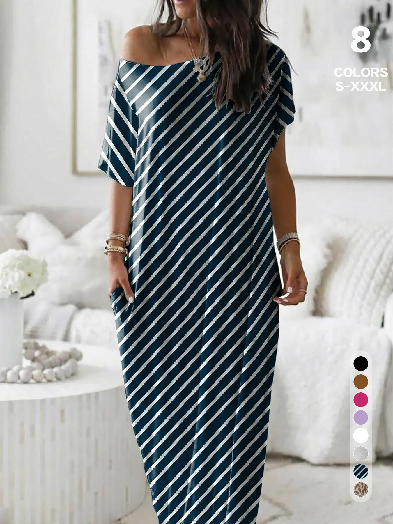 Dark Blue Diagonal Stripes