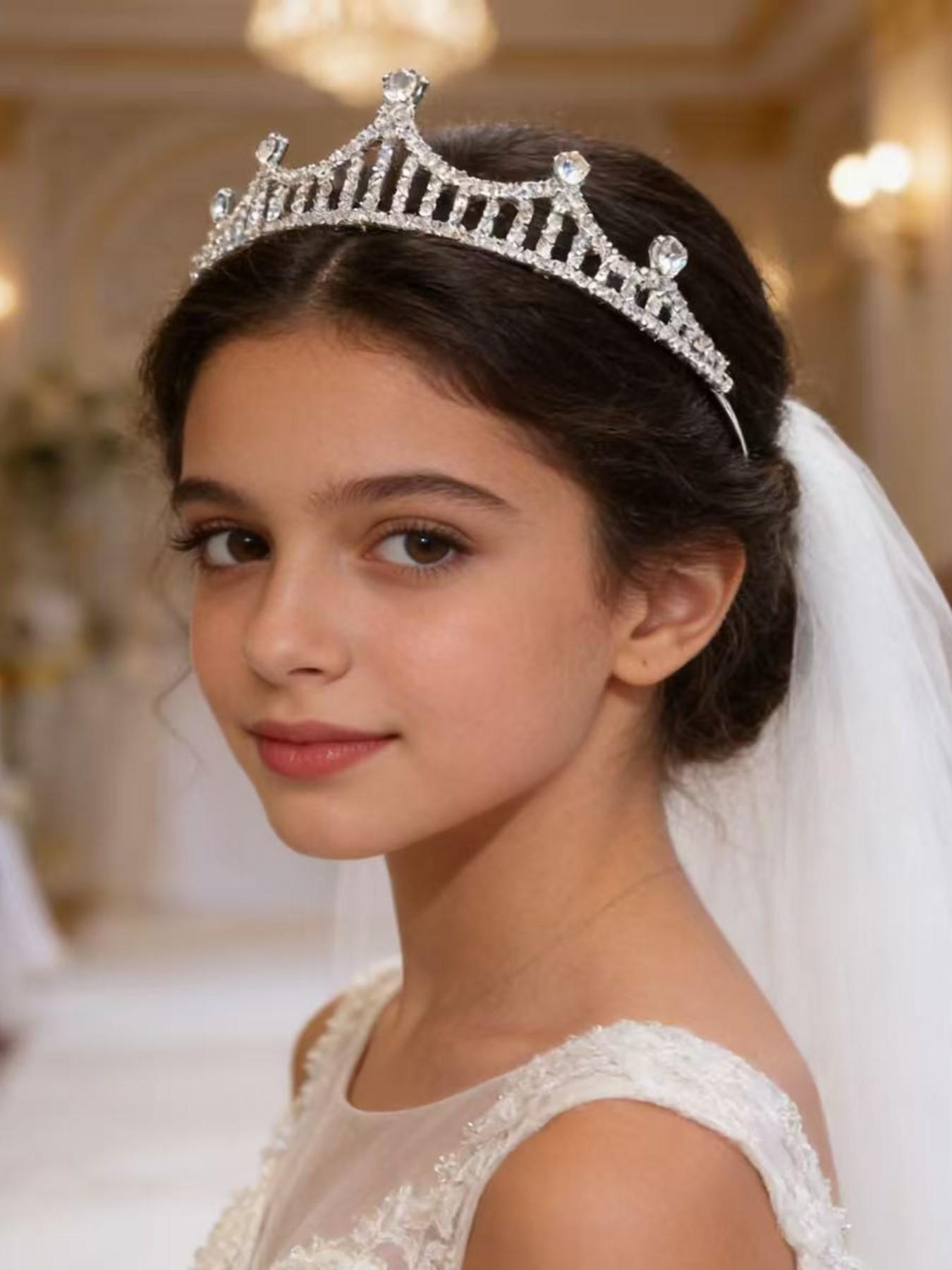 Adjustable Rhinestone Crown Headband, Non-Slip & Comfortable, Elegant Hairpiece for Weddings, Prom & Daily Wear, Tiktok Shop