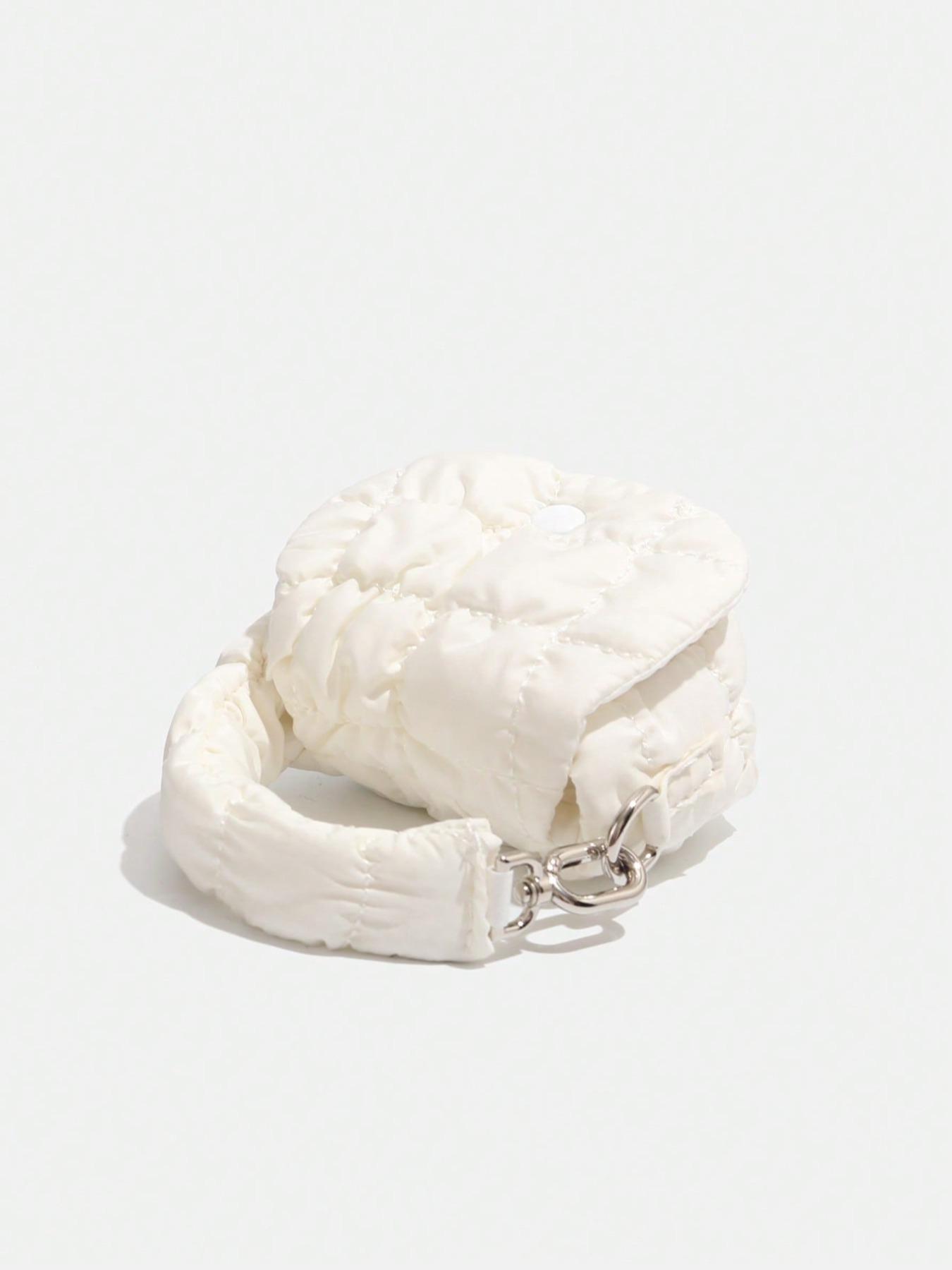 Women's Solid Color Ruched & Quilted Design Coin Purse, Fashionable Mini Handbag for Earphone & Key, Casual Trendy Versatile Coin Storage Bag, Elegant Minimalist Handbag