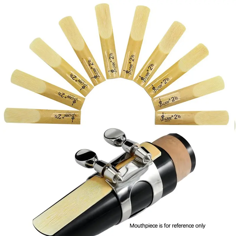 Bb Clarinet  Saxophone Reeds  Strength 2.5, Box of 10 Woodwind Instrument for Beginners,Easy of Play, Performance, Traditional Reeds for Clarinet Beginner and Player