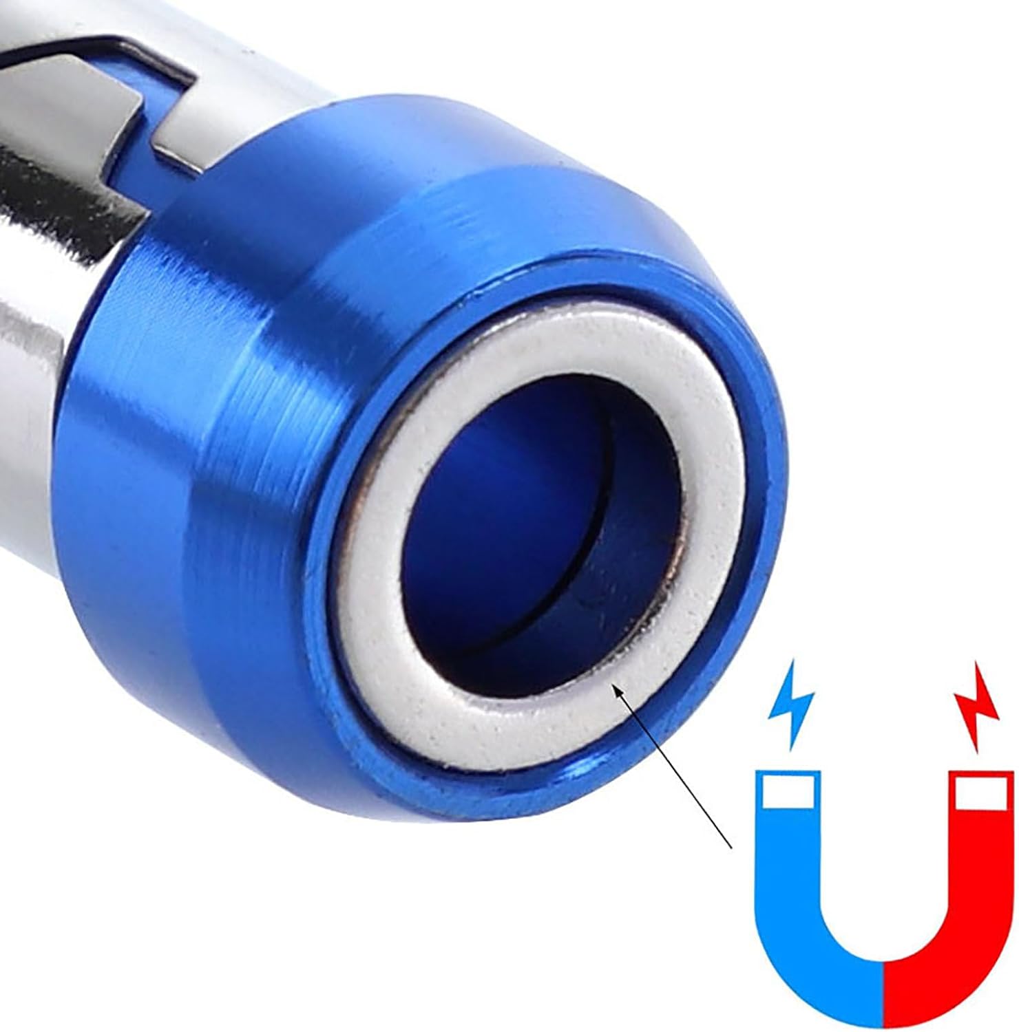 6PCS Screwdriver Head Magnetic Ring, UniversalMagnetizer for Drill,Universal 1/4 inch 6.35mm RemovableMagnetizer Ring Magnetic Driver Hex Electric Screwdriver BitStrong Magnetizer-14