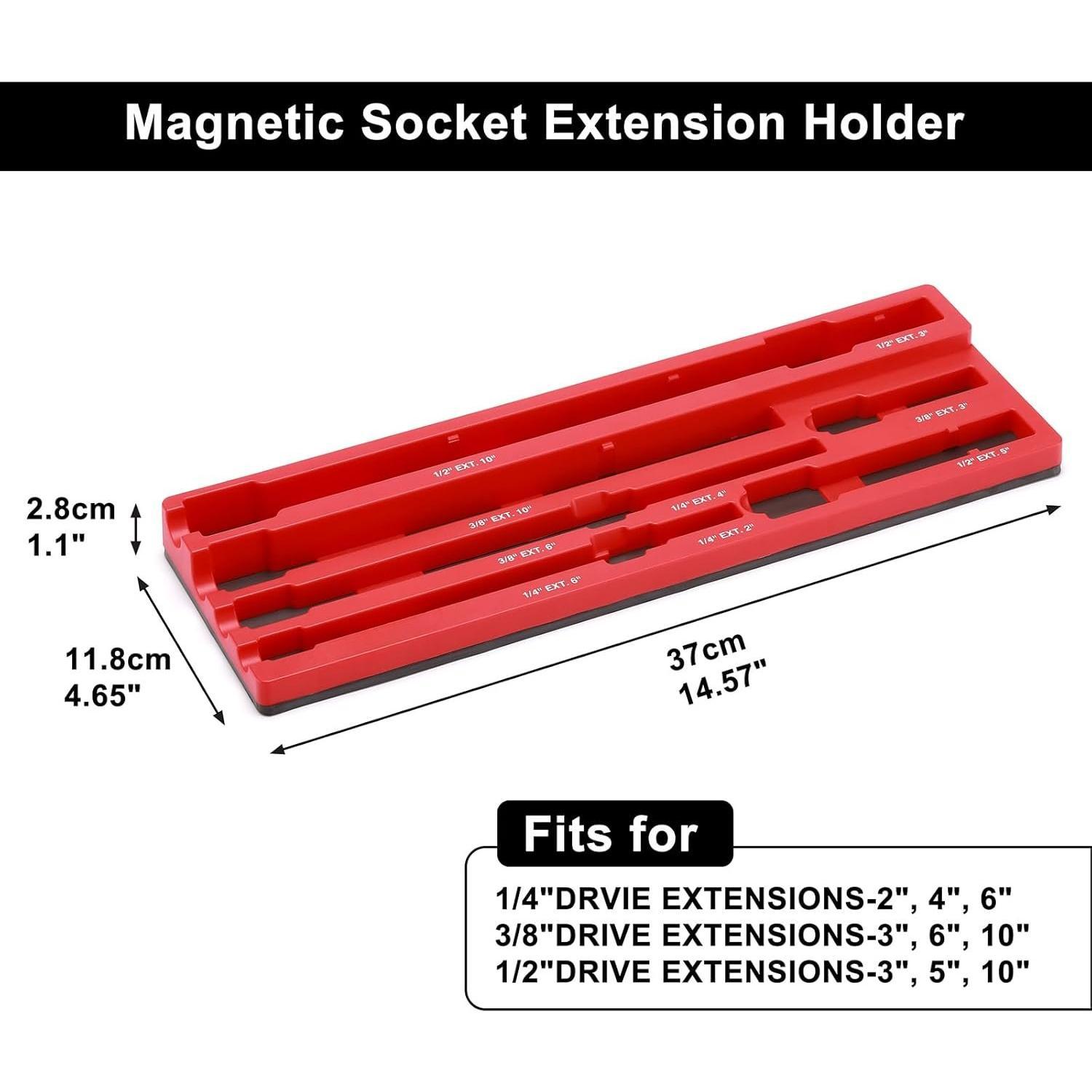 ABS Socket Extension Organizer, Socket Extension Bar Holder, Fit for 1/4",3/8",1/2"Drive Extensions, Extensions not Included