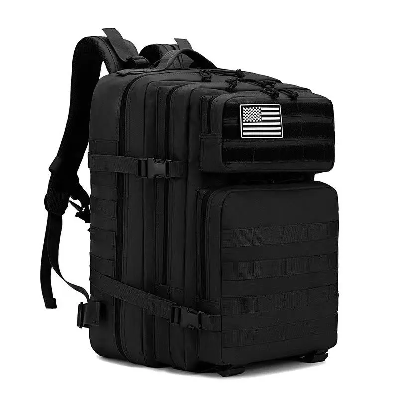 40L Unisex Tactical Military Rucksack - Molle Assault Foldable Pack, Waterproof Nylon/Polyester Plain Bag with Zip - Organized, Durable Large Capacity Outdoor Backpack for Hiking, Travel