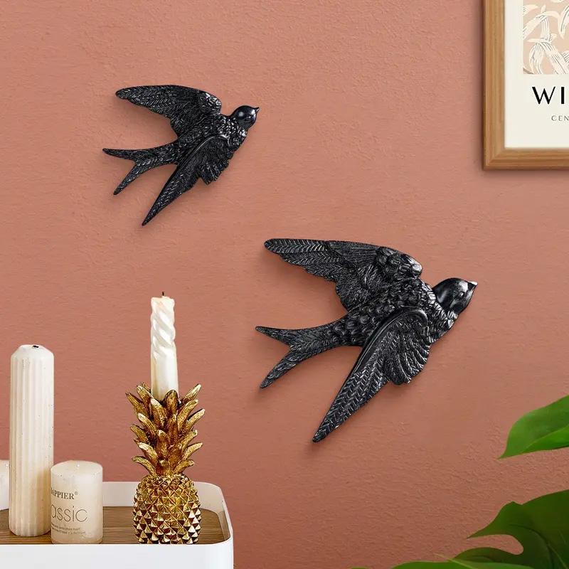 ⭐【Gallery Wall Hack】Textured Faux Brass Bird Sculptures ｜ Eclectic 3D Wall Art ｜ Maximalist Room Addition