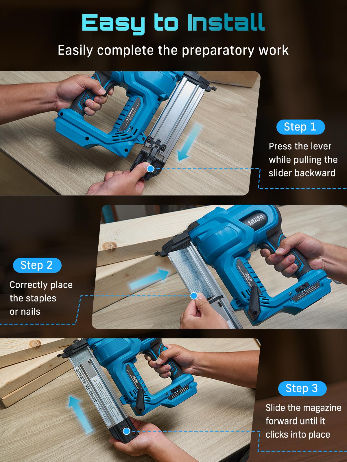 SEESII Cordless 2-in-1 Brad Nailer/Staple Gun (18GA) – 21V Electric Pneumatic Nail Gun w/ 2x4.0Ah Battery & Charger, 1000Pcs Nails, Adjustable Depth | Single/Contact Firing for Upholstery, Woodworking, DIY, dealsforyoudays,HKF50 SEESII Cordless 2-in-1 Brad Nailer/Staple Gun (18GA) – 21V Electric Pneumatic Nail Gun w/ 2x4.0Ah Battery & Charger, 1000Pcs Nails, Adjustable Depth | Single/Contact Firing for Upholstery, Woodworking, DIY, dealsforyoudays,HKF50