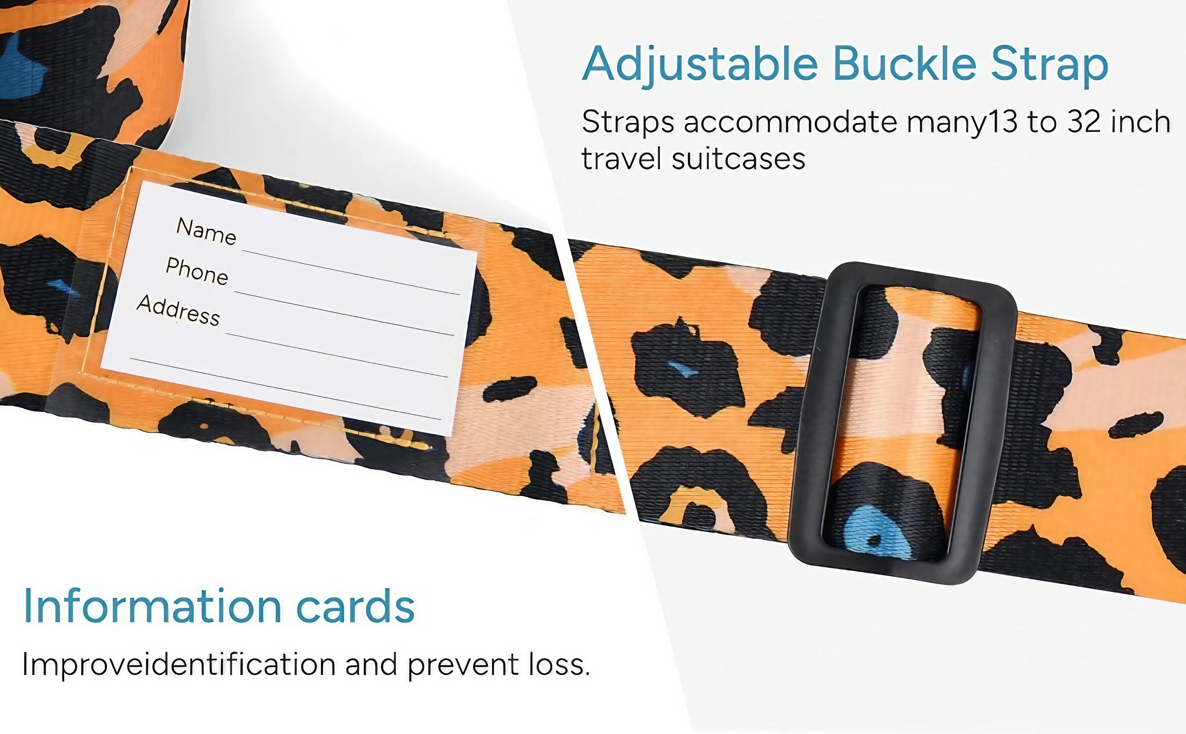 Travel Inspira Luggage Straps, Travel Belt for Luggage, TSA Approved Luggage Straps, 3-Dial Combination Locks Adjustable Suitcase Belt, Quick-Release Buckle