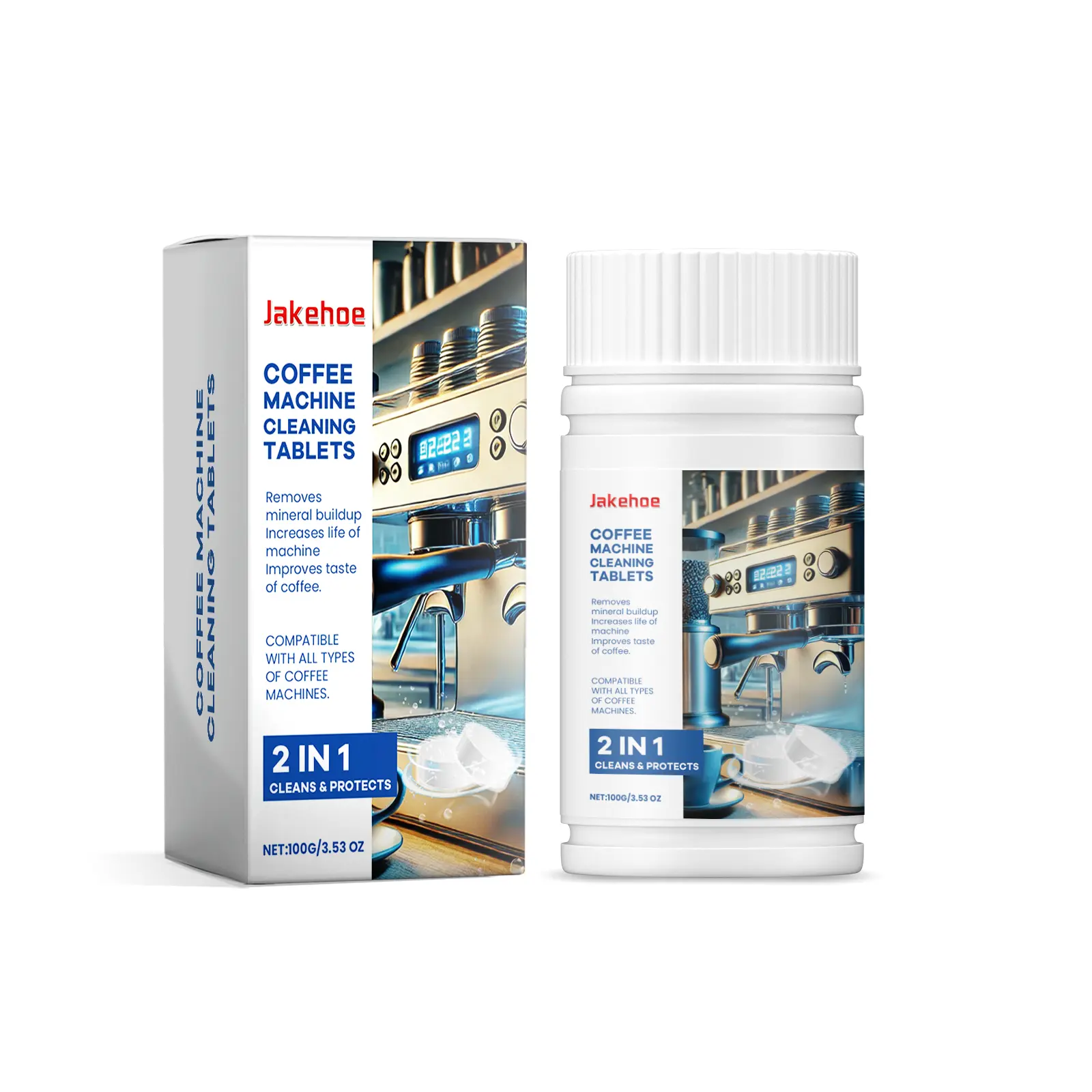Coffee Machine Cleaning Tablets - Pure Concentrated Isopropyl Alcohol Formula for Stain Removal, Descaling & Maintenance, Includes Glass Cleaner, Microfiber Cloth, PC Coolant Loop Cleaner