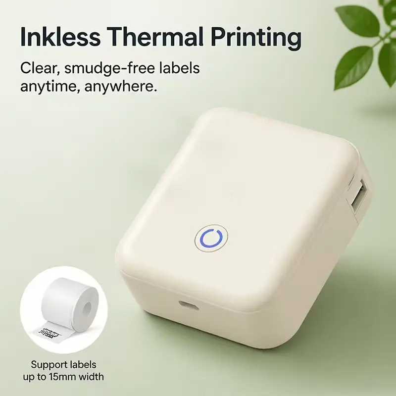 P11 Thermal Wireless Bluetooth Printer - Portable Inkless Label Printer, Compact Design, Type-C Rechargeable Battery, Comes with 6 Rolls of Labels as a Gift, Compatible with iOS/Android Systems, Suitable for Home and Office Use, Thermal Wireless Printer