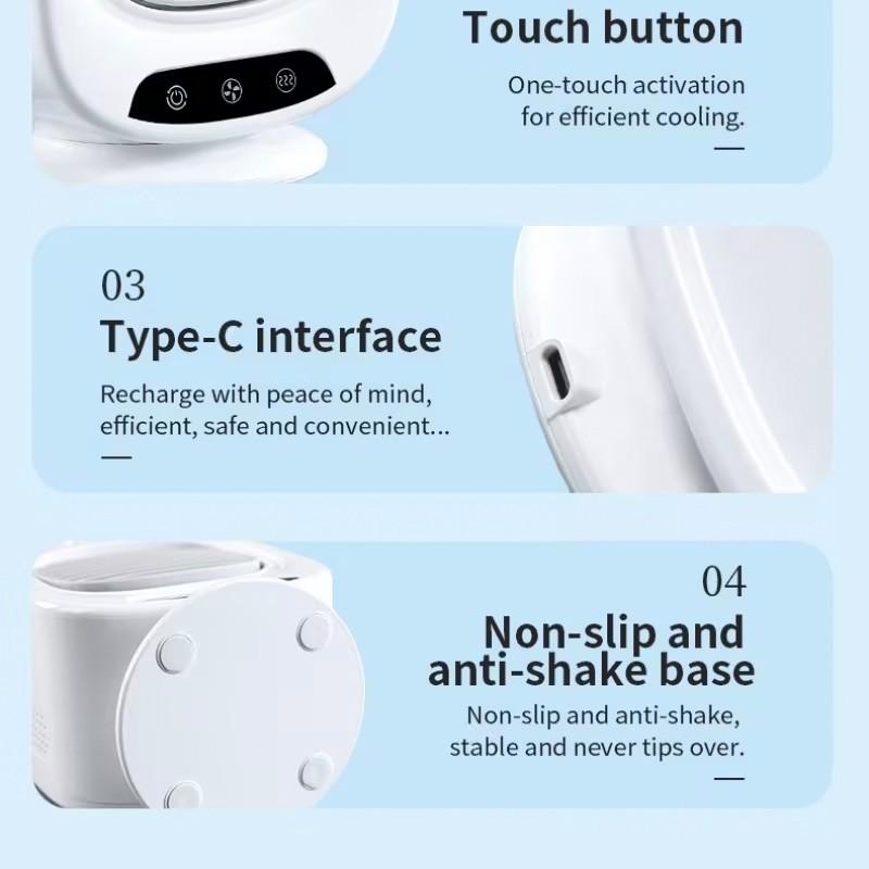 Portable Air Conditioner Humidifier, 3 Speed Settings, 2 Spray Modes, 280ML Water Tank, Cooling Fan, Ideal for Small Rooms, Hiking, Rotatable Function