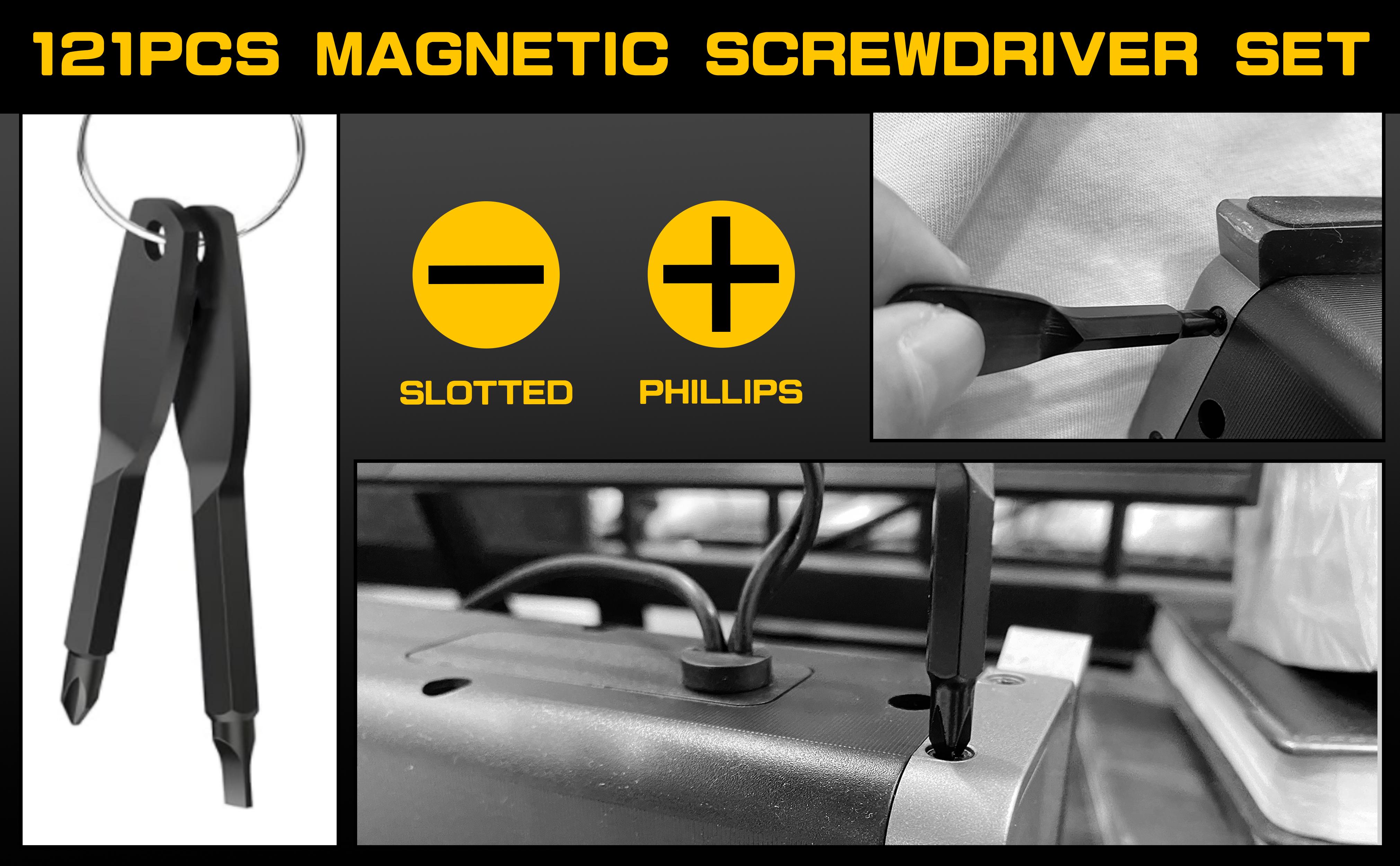 DARK DUCK 53pcs Magnetic Screwdrivers Set With Case, Phillips, Hex, Pozidriv, Torx And Precision Screwdriver Set, Magnetizer Demagnetizer Tools Hardware