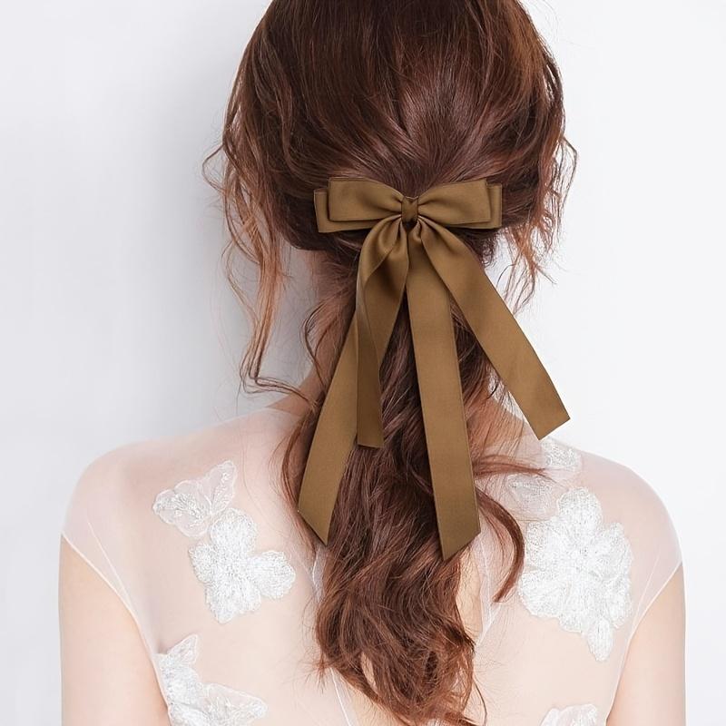 Bow Hair Clip for Women, Large Satin Ribbon Accessory for Everyday Wear, Parties, and Watch Parties, Watch Party