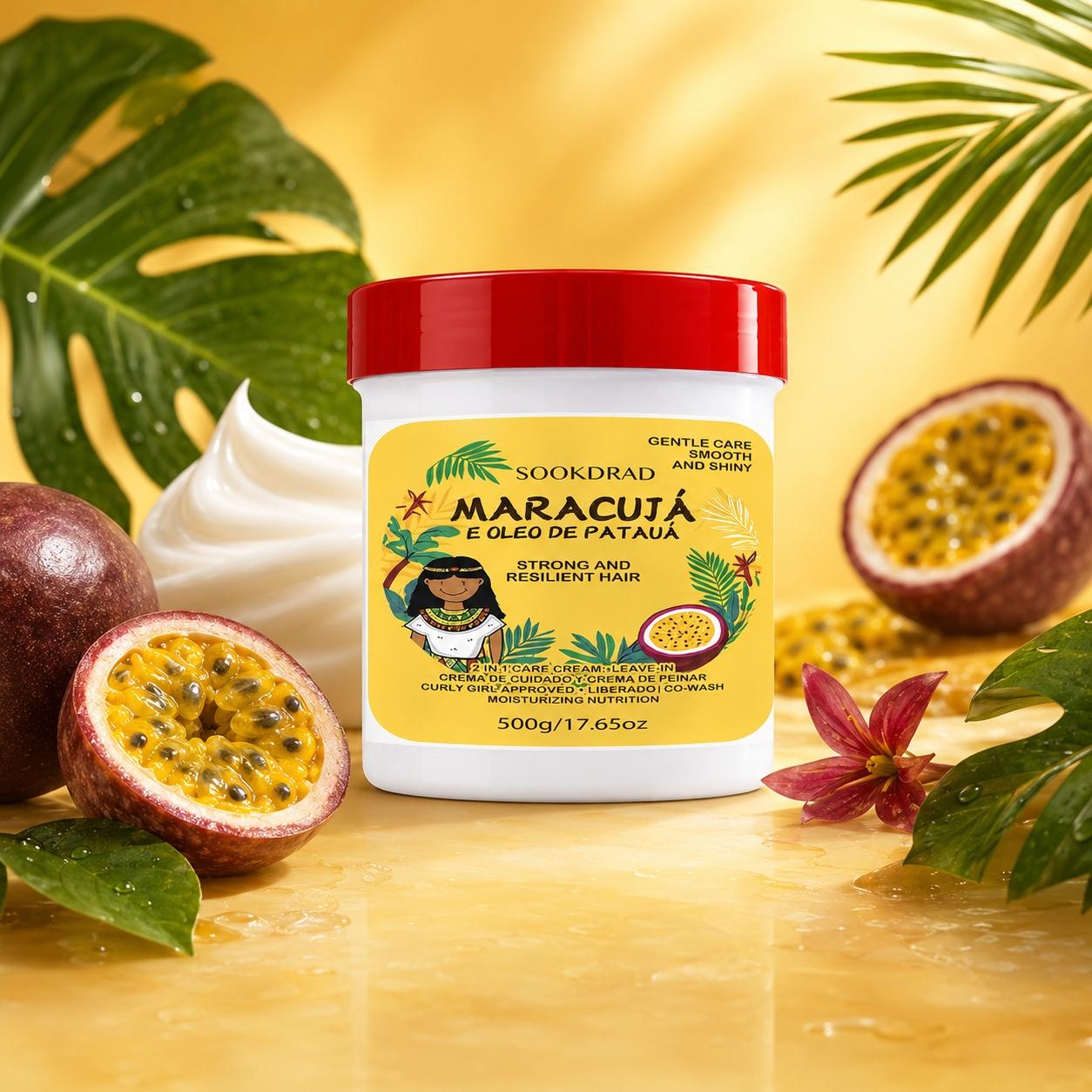 Maracuja Pataua Oil Hair Cream, Hair Care 2in1 Leave-In, Curly Girl Approved, Co-Wash Friendly, Moisturizing Nutrition, Strong Resilient Hair, Smooth Shiny Curls, Curly Hair Products