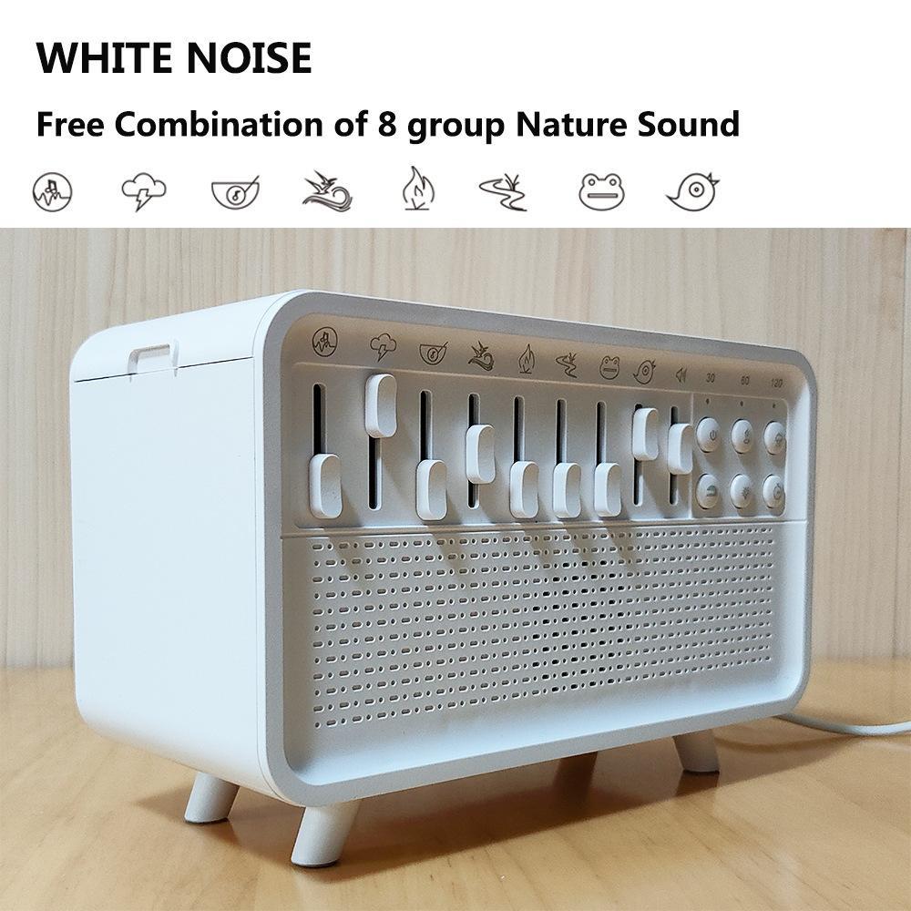 White Noise Flame Diffuser Bluetooth Speaker White Noise Aromatherapy Humidifier Night Light Combination Of 8 Group Nature Sound Sleep Aid Customized Gifts