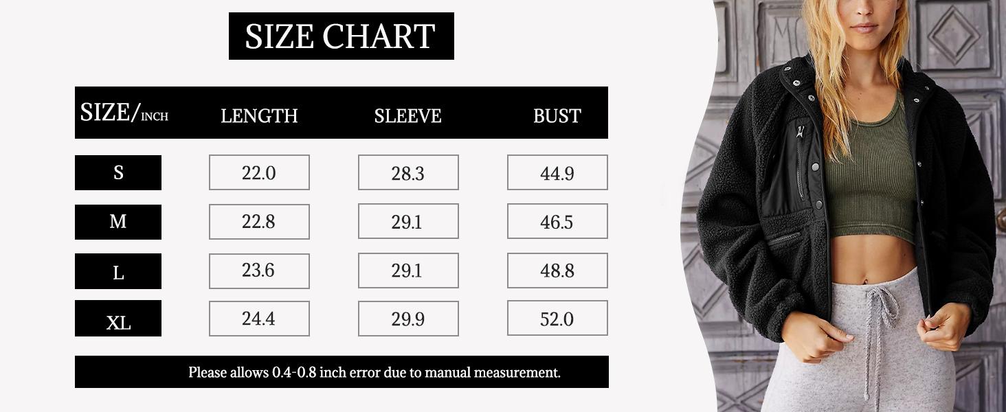 Naeduo Women's Fuzzy Sherpa Fleece Jacket Black Fitted Casual Outerwear with Side Pockets High Collar Adjustable Drawstring Hem Front Zipper Closure Basic Winter Jacket for Fall & Daily Wear Long Sleeve Minimalist Coats