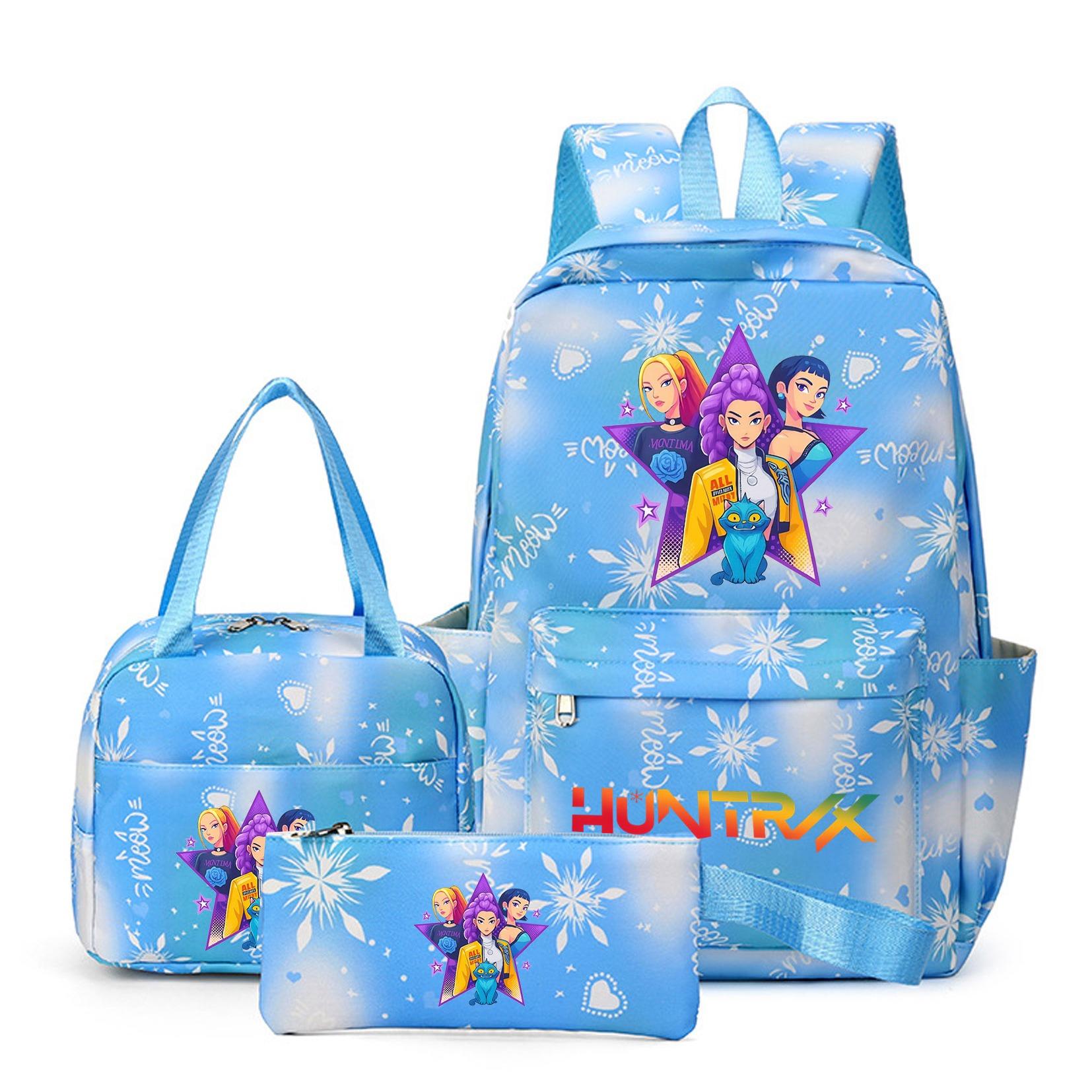 3pc Snowflake Backpack Set, Christmas Theme, High-Definition Print, Unisex Casual Bag, Multiple Scenarios, Durable & Stylish Design, School Backpacks