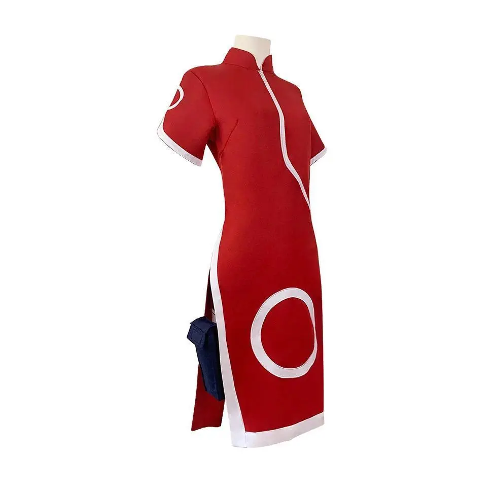 Anime Cosplay Haruno Sakura Cosplay Costume Women Girls Qipao Dress Outfit Cheongsam Ninja Cartoon Halloween Carnival Costume