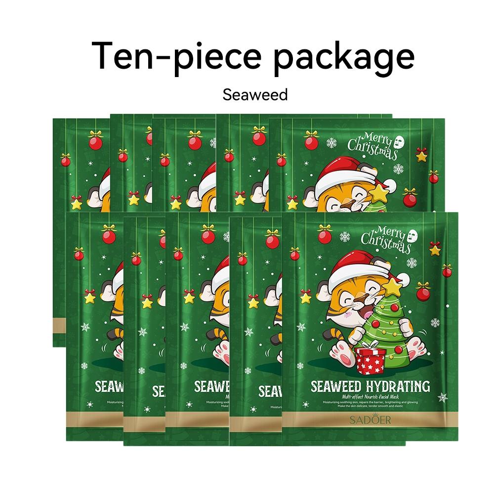 10 Pack Christmas Face Mask 25g Hyaluronic Acid Moisturizing Nourishing Skin Care Daily Skincare Products