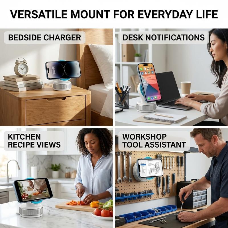 Magnetic wireless charging stand, mobile desktop stand, strong magnetic attraction, stable rotation, portable car office stand