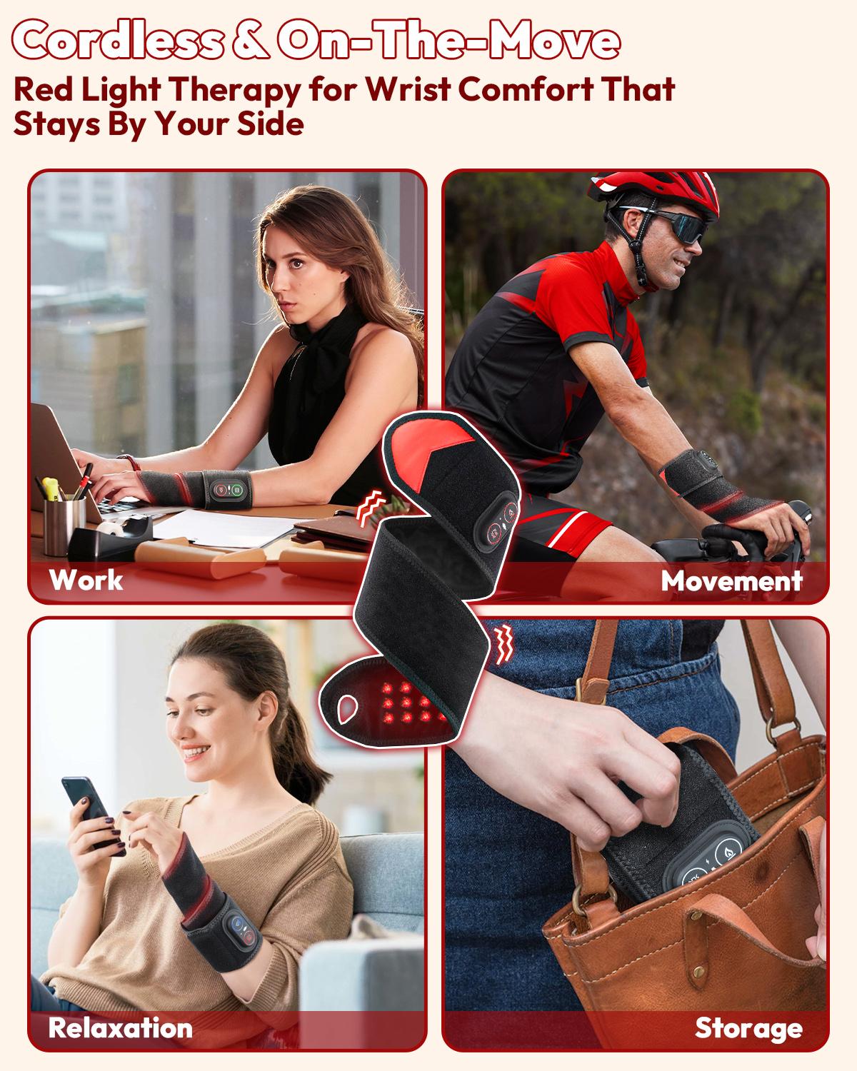 1PC Wearable Infrared Heating & Vibration Wrist Wrap for Body Hands Arm & Knee,Cordless Massager with 36 LEDs,Adjustable Heat for Office Travel & Sports Relaxation, Relaxation Aid