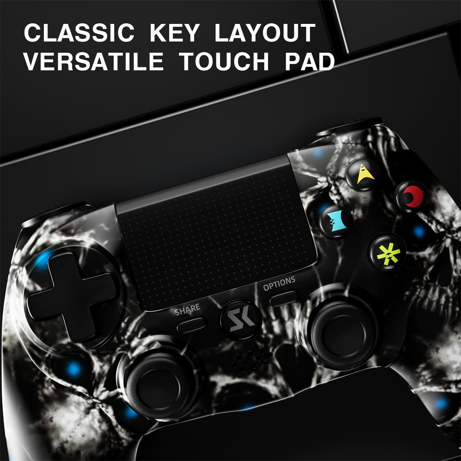 ISHAKO Wireless Game Controller for PS4/PS3/Android/iOS/PC, With six-axis gyroscope, motion sensing, Double Vibration, PS415