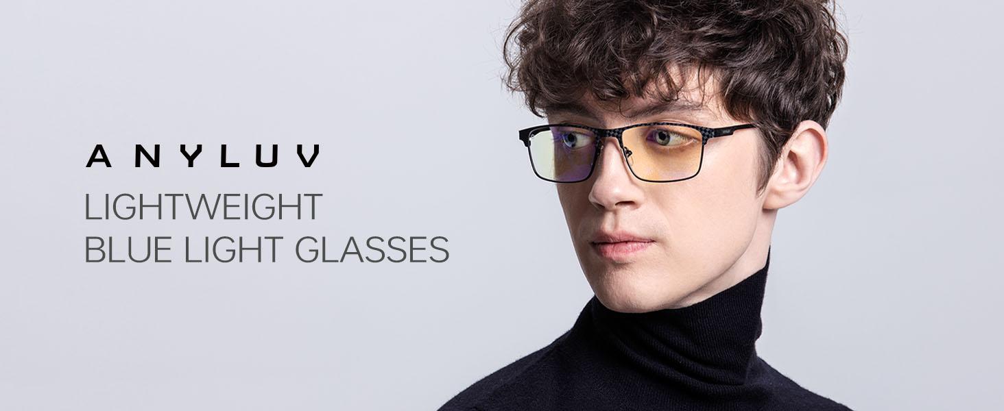 Blue Light Glasses for Men/Women, Lightweight Blue Light Blocking Glasses, Anti-Eye Strain Computer Glasses for Gaming(A132)