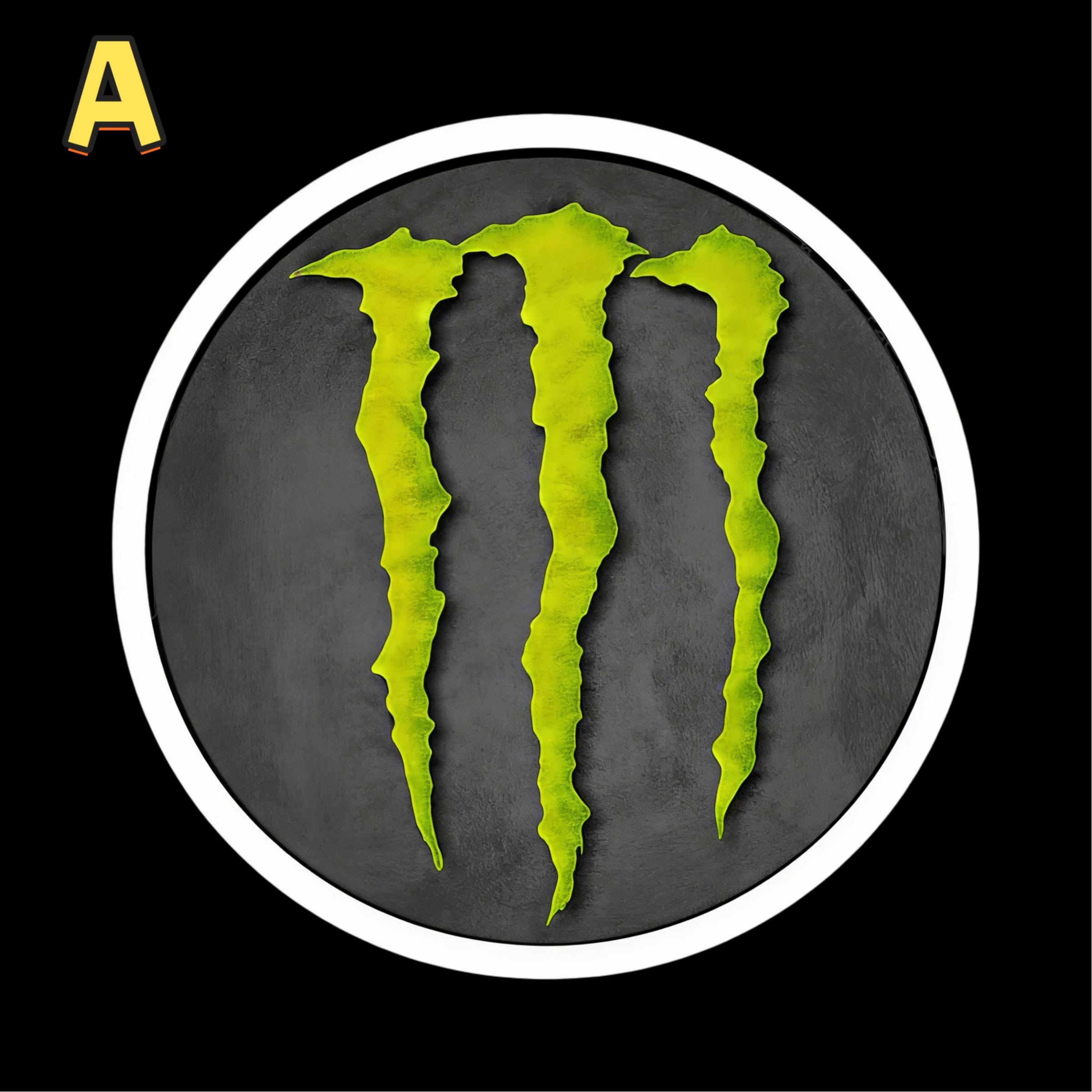 4 Pack Universal Car Door Ghost Shadow Projector Lights, Monster Energy Claw Logo LED Welcome Courtesy Lights, Waterproof No Drill Stick & Play Non-Destructive Installation