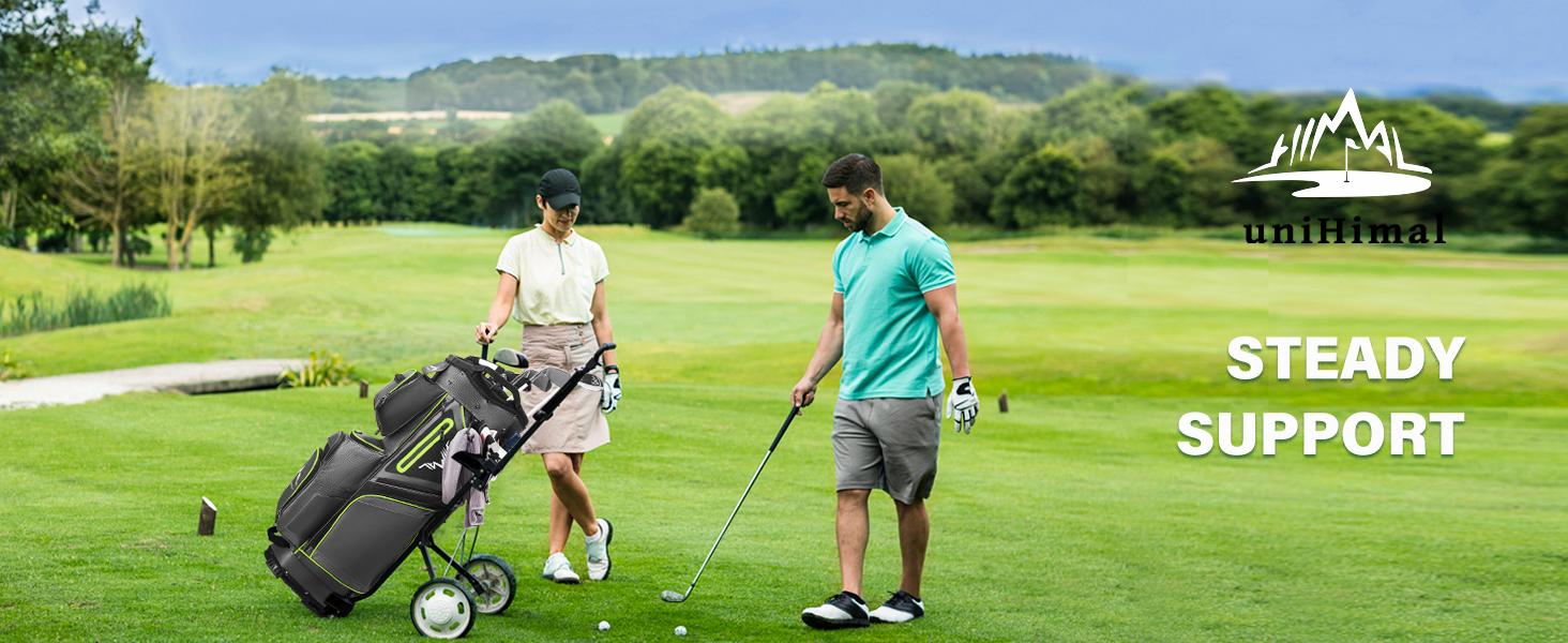 UNIHIMAL 15-Way Golf Cart Bag, Premium Anti-Shake Divider Top Golf Bag with Comfortable Handles, Magnetic Pocket and Rain Cover