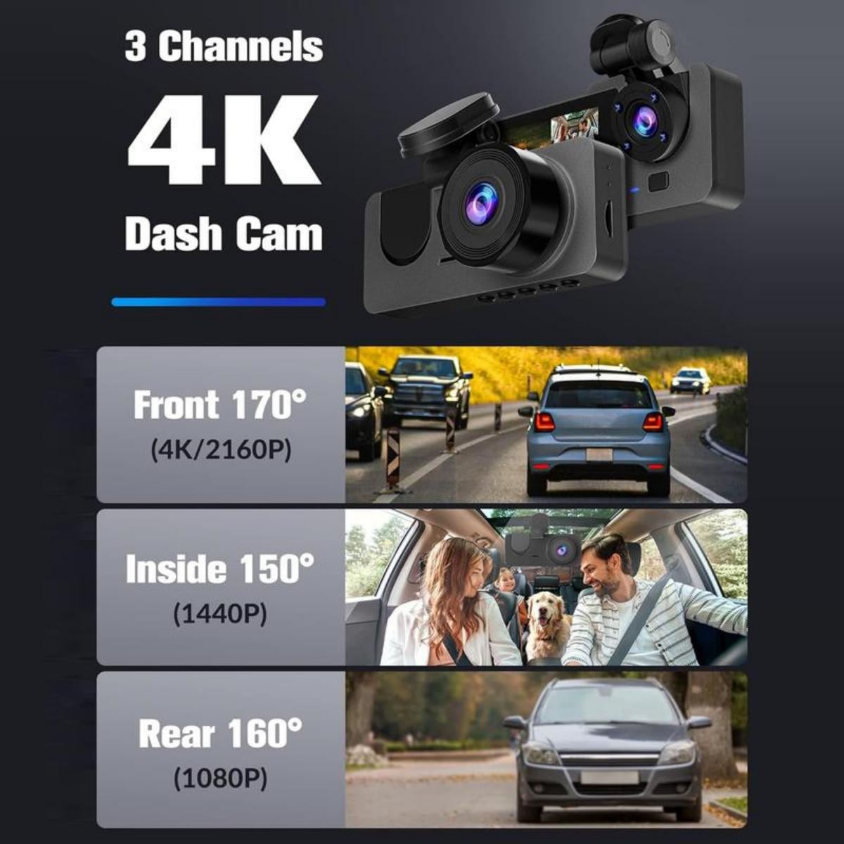 【US 2025 Deals for You Days】Car camera-4K driving recorder 32GB memory card, 24-hour front and rear driving recorder loop recording 【US 2025 Deals for You Days】Car camera-4K driving recorder 32GB memory card, 24-hour front and rear driving recorder loop recording