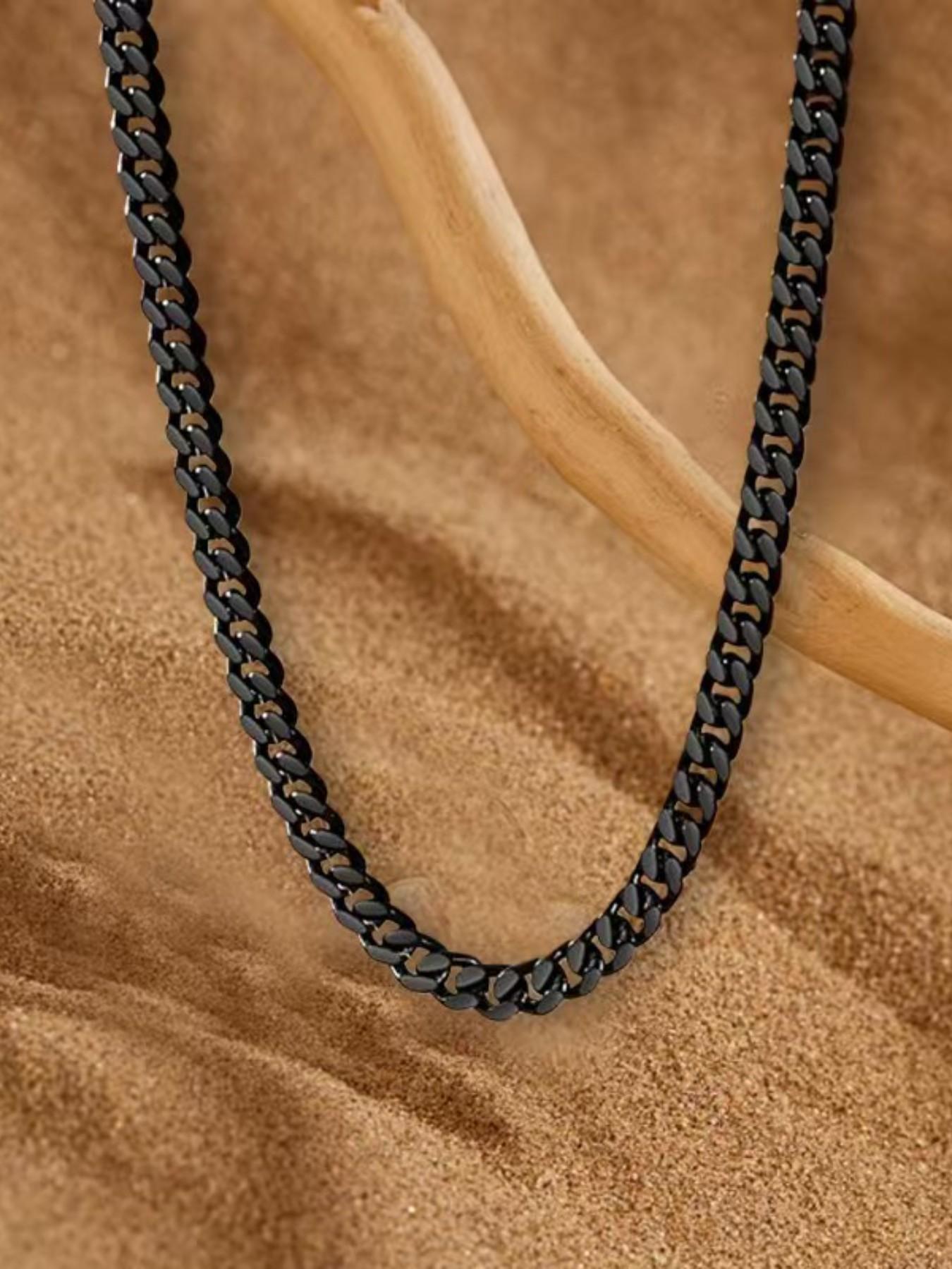 Titanium Steel Cuban Link Chain Necklace for Men Women, Non Tarnish Hypoallergenic Curb Chain, Hip Hop Jewelry for Gift