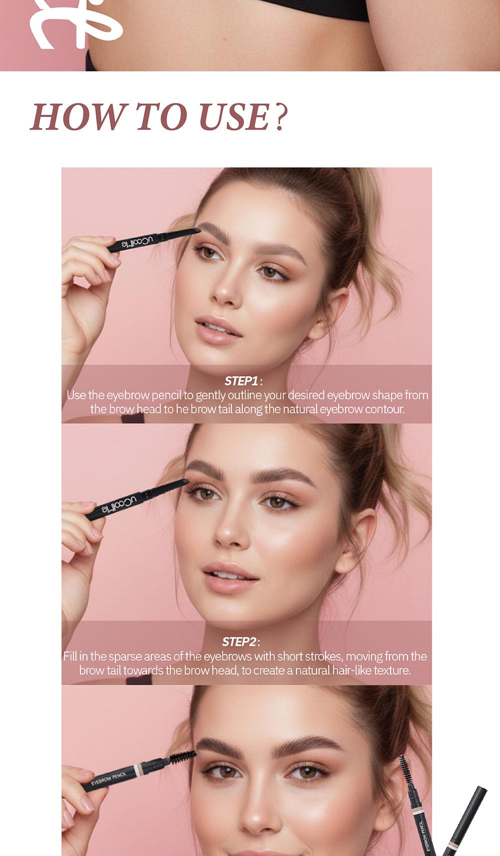 uCoolMe Smooth Machete Eyebrow Pencil, 1 Count Long Lasting Eyebrow Pencil, Waterproof Blade Eyebrow Pencil –Eye Brow Makeup Tool, Makeup Accessories, Cosmetic Product for Women 24H Stay, No Smudge, Easy Natural Brows Spring Glow-Up