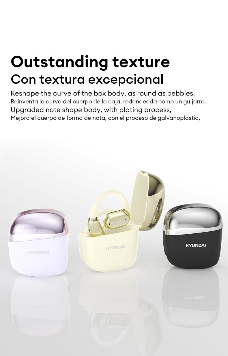 HYUNDAI Space-Y3PRO High-High-Fidelity Robust Bass Audio Headphones Ultra-Comfort Ergonomic Ear-Hanging Headsets Waterproof Sports Earbuds to Running Driving