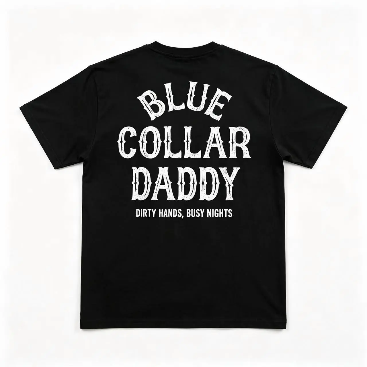 Men's Short-Sleeve Crew Neck Casual T-Shirt - Blue Collar Daddy Graphic Print, All-Season Streetwear Menswear Sports Top (XL & Multi-Size)