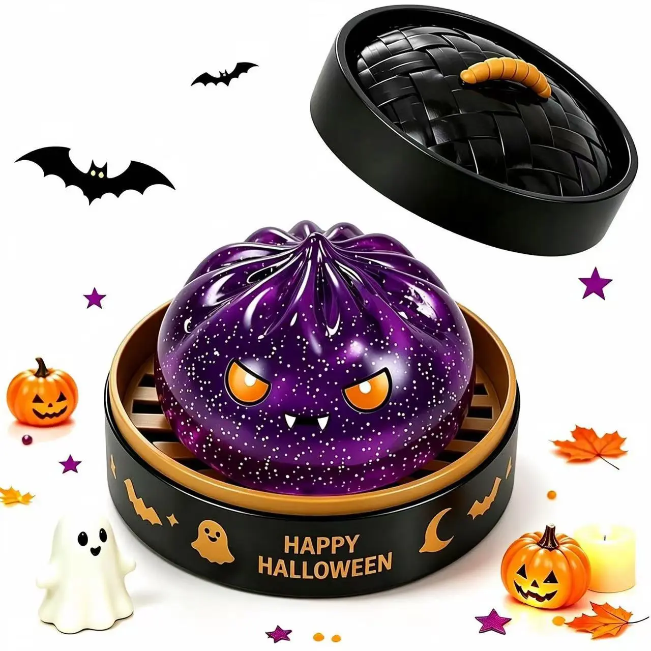 Halloween Ghost Squishy Mallow Stress Relief Toy, Grasp and Squeeze Pressure Release Gift Set, Perfect for Halloween Fun and Relaxation, Fidget Item