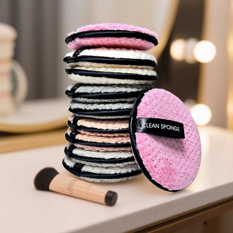5-Piece Makeup Remover Pads Reusable Dual-Sided Soft Cleaning Towels Washable Face Pad Beauty Care Tool Set