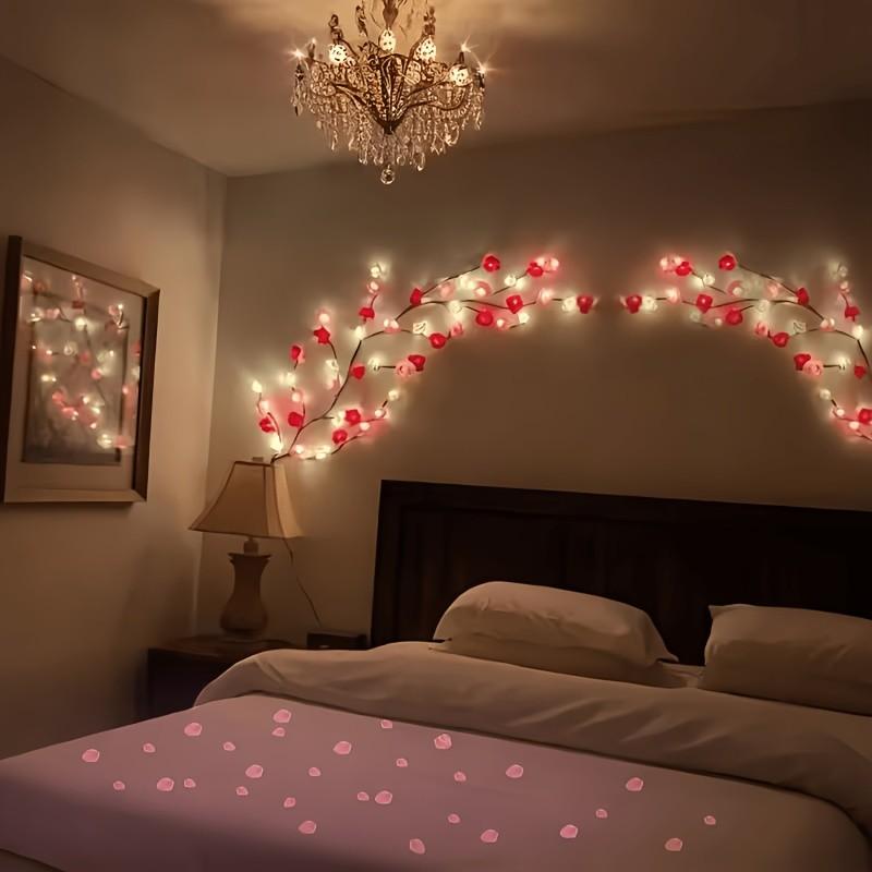 144LED Romantic Rose Branch String Lights USB Powered with 8 Lighting Modes, Warm Rose Vine DIY Decor Lamp for Bedroom Window Wedding Valentine Party, Perfect Mother's Day Gift for Mom Wife Girlfriend, Decorative Led Light