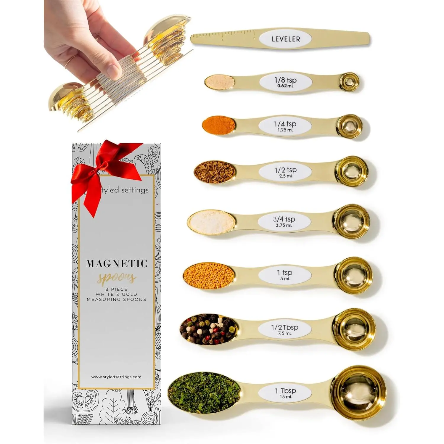 White and   Measuring Spoons, 8-