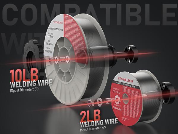 YESWELDER 165Amp 110/220V Gas Gasless MIG Welder MIG-165DS-PRO | Flux Core/MIG/Lift TIG/Stick 4-in-1 Welding Machine | Digital Display & Synergic Control