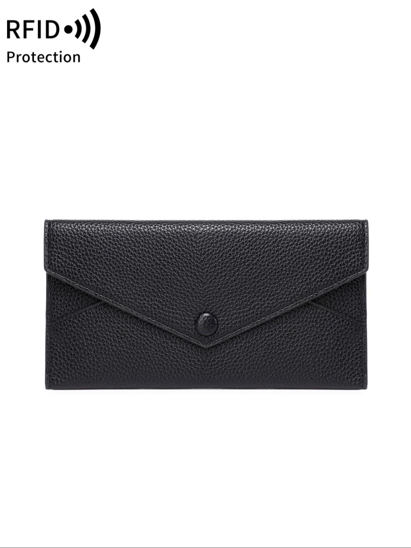 Women's Elegant Solid Color Long Wallet, Fashionable PU Leather Card Holder, Casual Trendy Versatile High-quality Daily Wallet