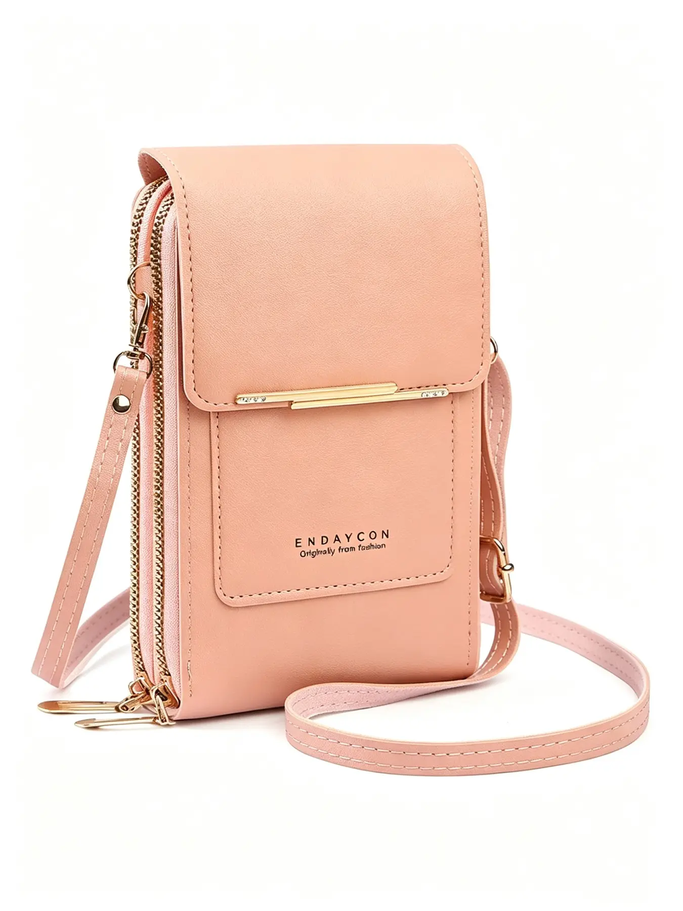 Elegant Ladies Small Crossbody Bag, PU Leather, Multi-Layer Phone Purse, Adjustable Strap, Shoulder Wallet with Card Slots, All Seasons