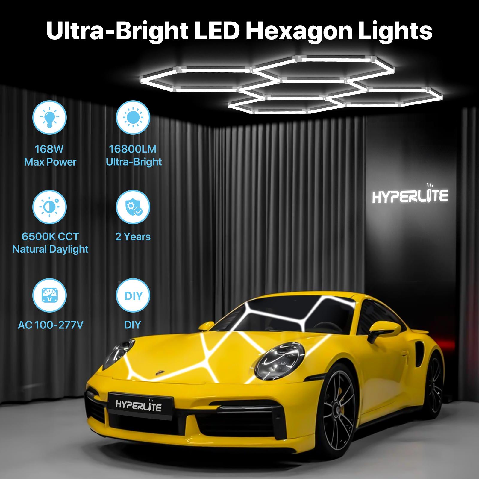 HYPERLITE 2025 New DIY Plug-in Hexagonal Ceiling Light, Honeycomb Ceiling Light, Ultra Bright , Hexagonal Garage Light suitable for garages, supermarkets, shopping malls, car shows, basements, ideal for Led Backlit Led Lighting,memorialday summervibes HYPERLITE 2025 New DIY Plug-in Hexagonal Ceiling Light, Honeycomb Ceiling Light, Ultra Bright , Hexagonal Garage Light suitable for garages, supermarkets, shopping malls, car shows, basements, ideal for Led Backlit Led Lighting,memorialday summervibes