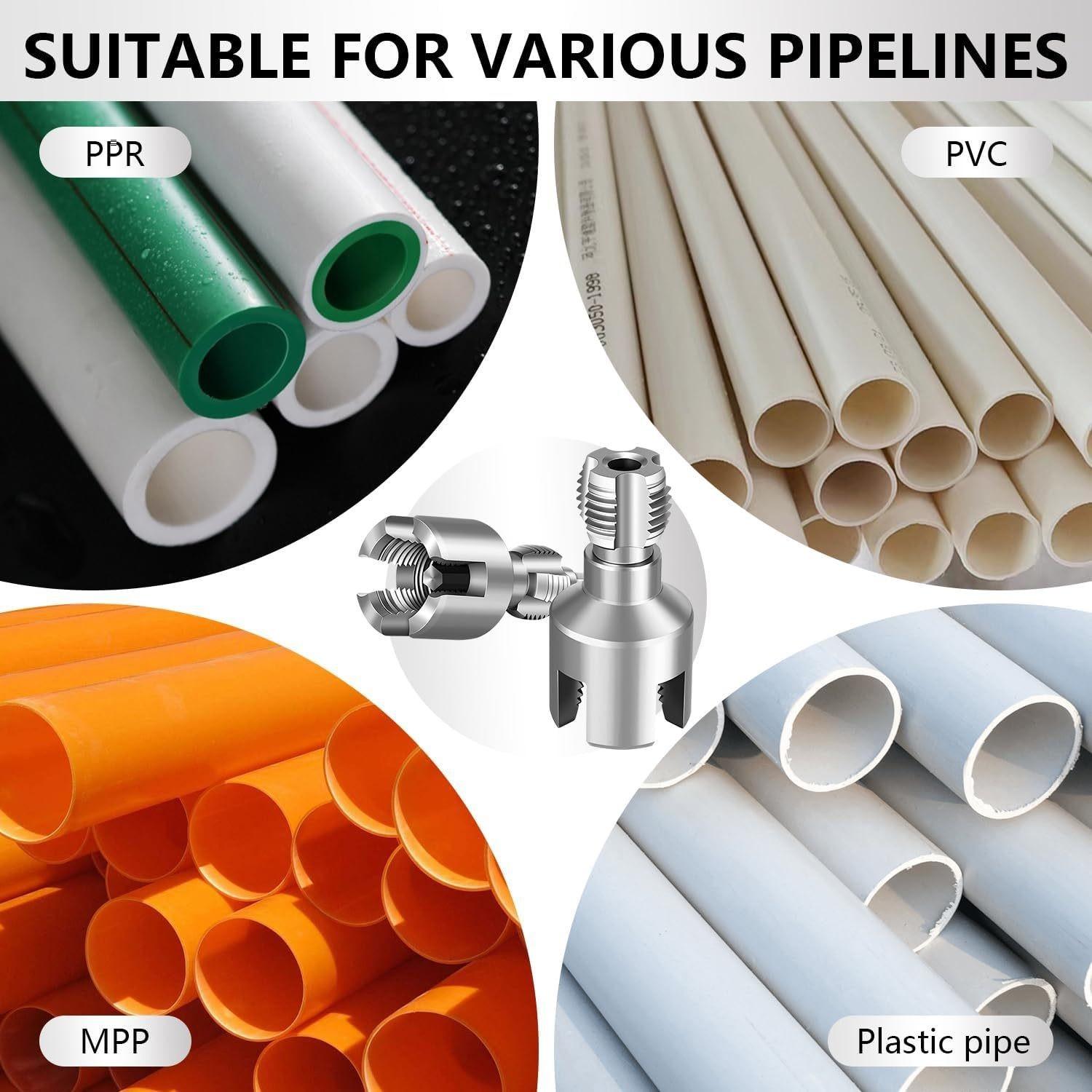 Dual Size Pipe Tapping & Threading Tool, Durable Construction, Ideal for Various Applications, Reliable Performance, Long-Lasting Design