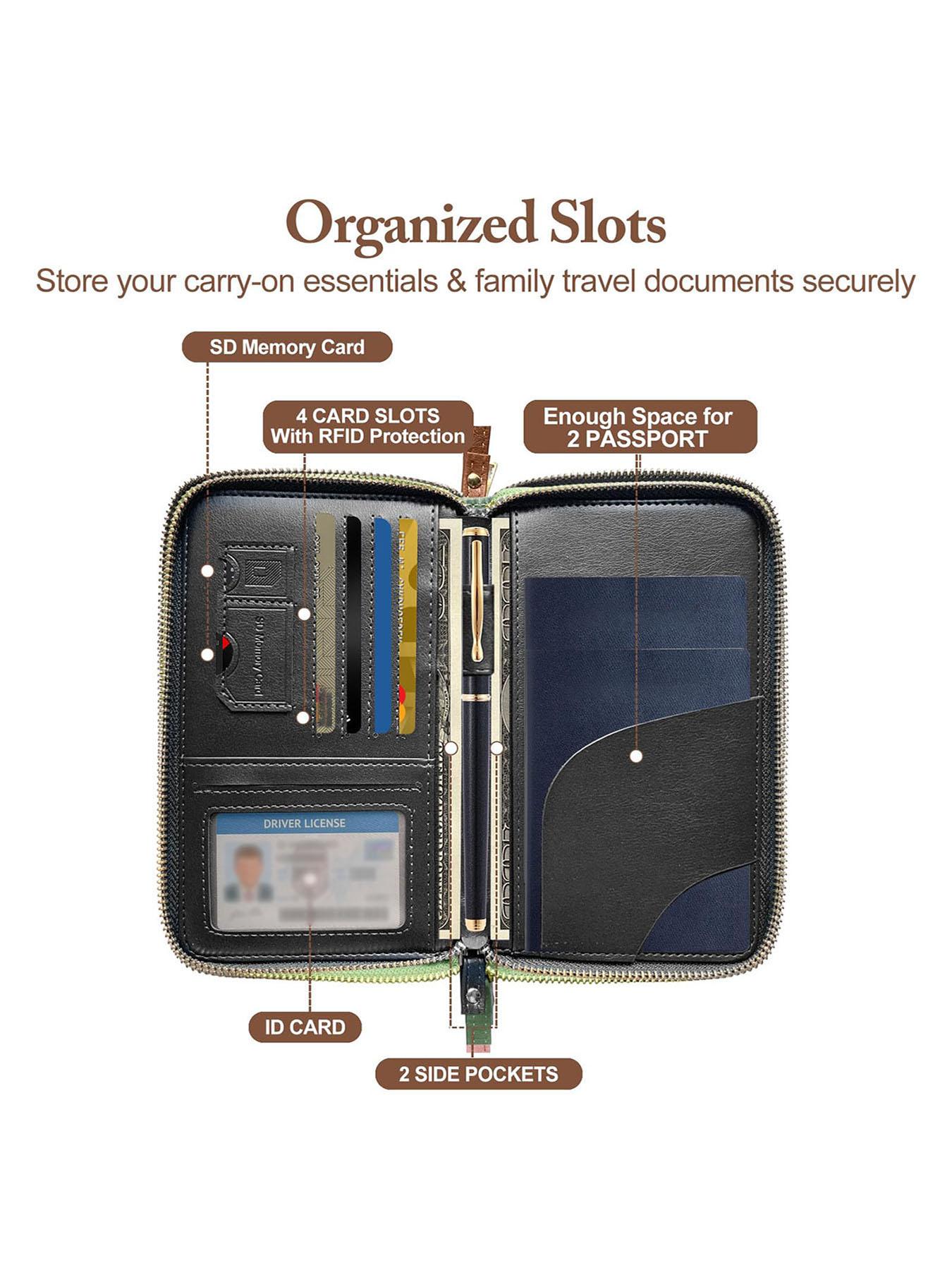 Lightweight Zippered Leather Phone Wallet, Slim Wristlet Clutch with Phone Holder & Card Slots, Portable All-in-One Bag for Travel, Walking & Daily Errands