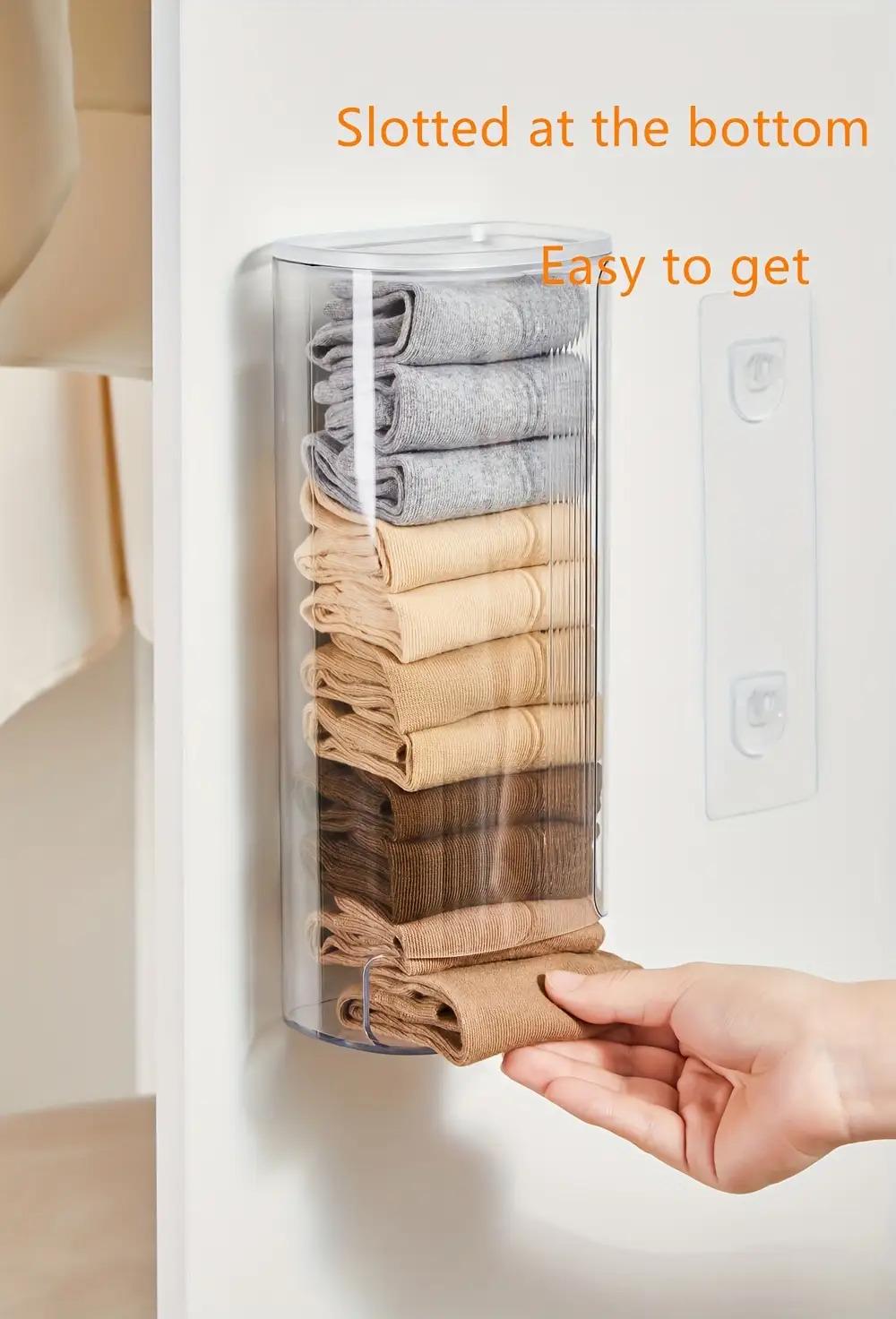 [Transparent Closet Organizer] Transparent Plastic Wall-Mounted Under Cabinet Organizer Clothes Organizer for Bras, Socks & Underwear - Multiple Compartments Hanging Storage Box for Closet Organization, Closet Organizers And Storage, Home Organizers