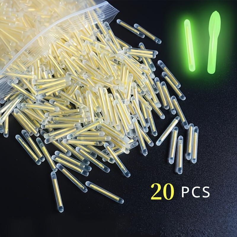 20/50Pcs High Brightness Fluorescent Yellow Fishing Glow Sticks, 3.5mm Long Lasting Light Night Fishing Accessories, Easy Install TPR Float Lure for Shore Boat Fishing, Perfect Father's Day Gift