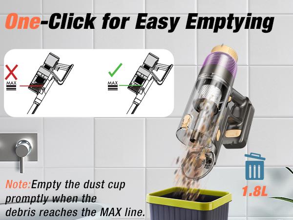 Cordless Vacuum Cleaner, 580W 48KPA, 70 Min Runtime, Touch Screen, High-Power Brush, Self-Standing with Wall Mount for Pet Hair & All Floors