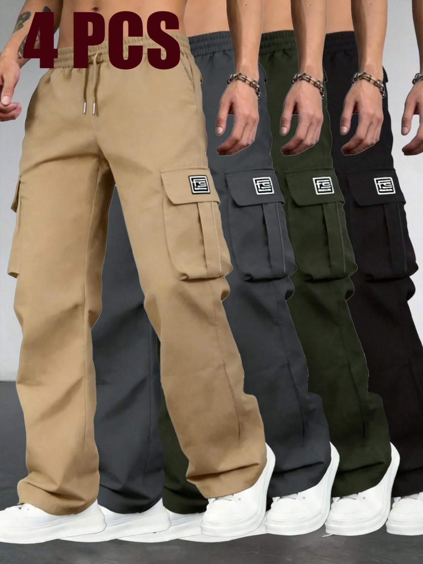 Men's Casual Summer Lightweight Athletic Fitted Cut Work Pants, Fashion Multi-Pocket Outdoor Sports Long Pants, Comfortable and Stylish Casual Trousers Men's Clothing