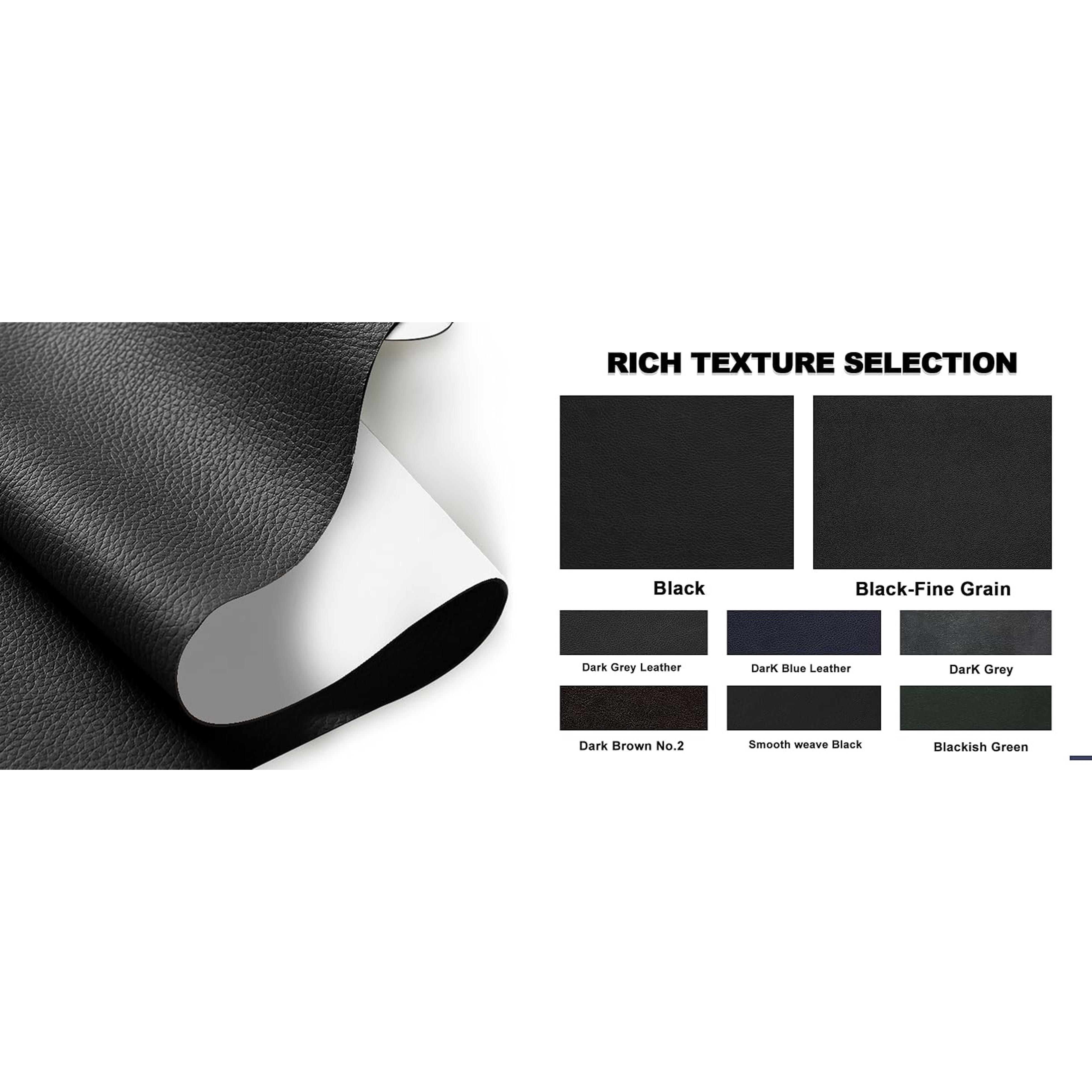 Leather Repair Patch Tape, 8 x 48 Inches Self-Adhesive Vinyl Repair Kit for Sofas, Furniture, Car Seats, Couch - Black