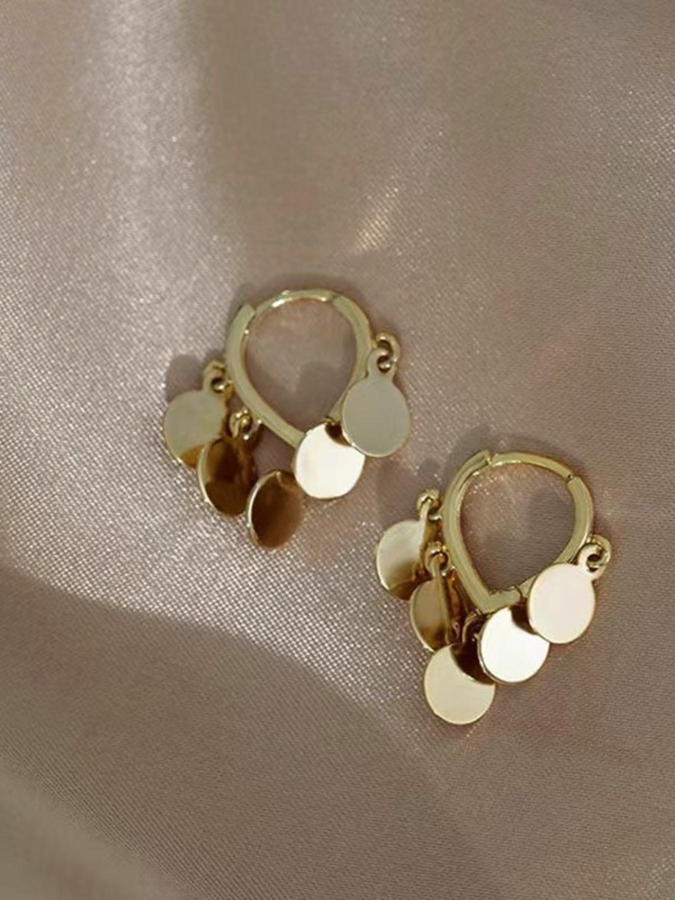 Elegant Round Stud Earrings, Chic Fringe Design, Perfect for Ladies' Daily Wear, Parties, Gifts, Trendy European Style Jewelry