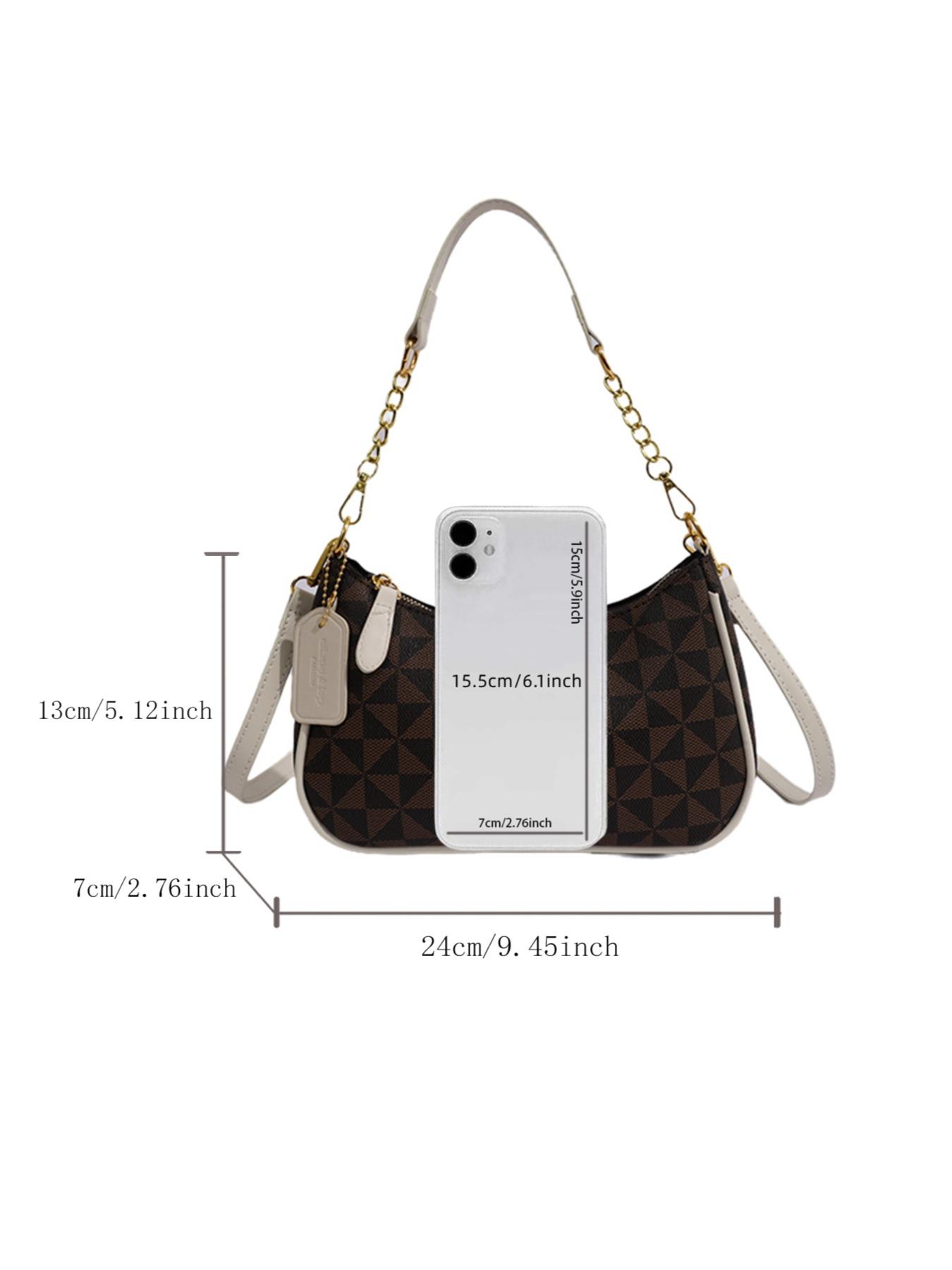Elegant and lightweight geometric print underarm handbag, detachable and adjustable shoulder strap ladies' compact shoulder bag, suitable for daily dating and shopping Casual crossbody bag, Casual bags